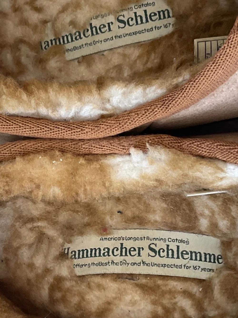 Hammacher Schlemmer tan slippers,men.XL